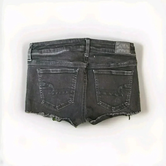 American Eagle Shorts Womens Size 4 Black Super Stretch Hi-Rise Denim X4 - Picture 2 of 8